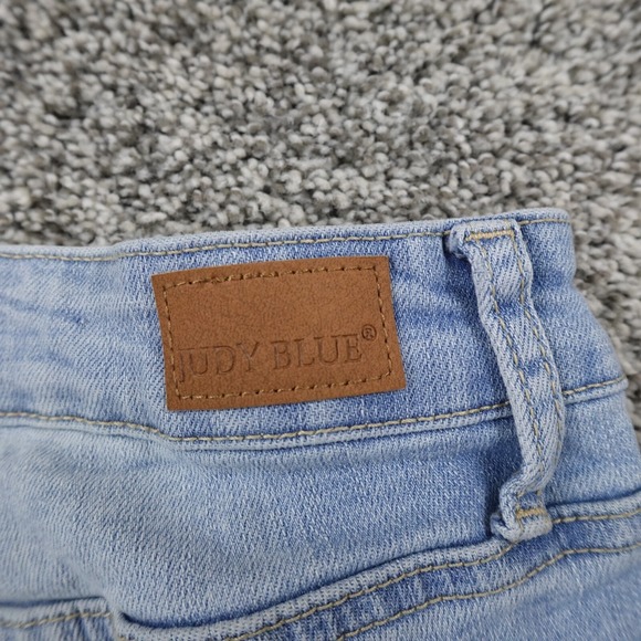 Judy Blue Jeans Womens 3 Light Denim Trouser Pants Boyfriend Stretch Faded Flex - Picture 12 of 13